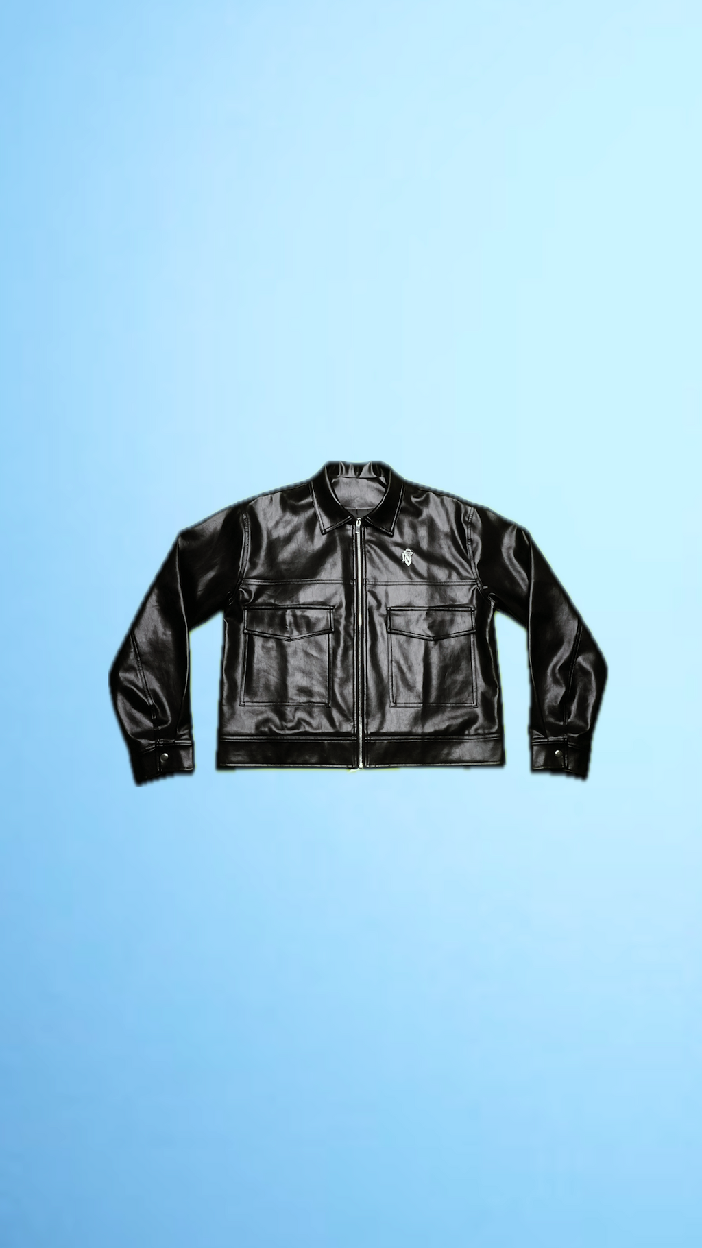 Cropped Leather Jacket Black