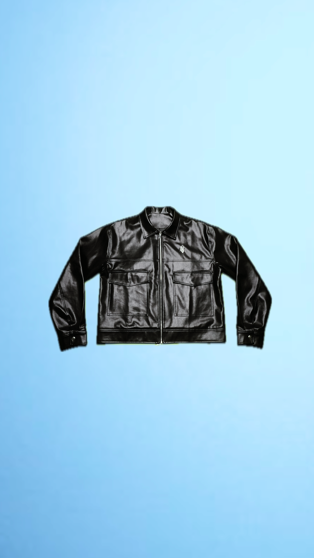 Cropped Leather Jacket Black