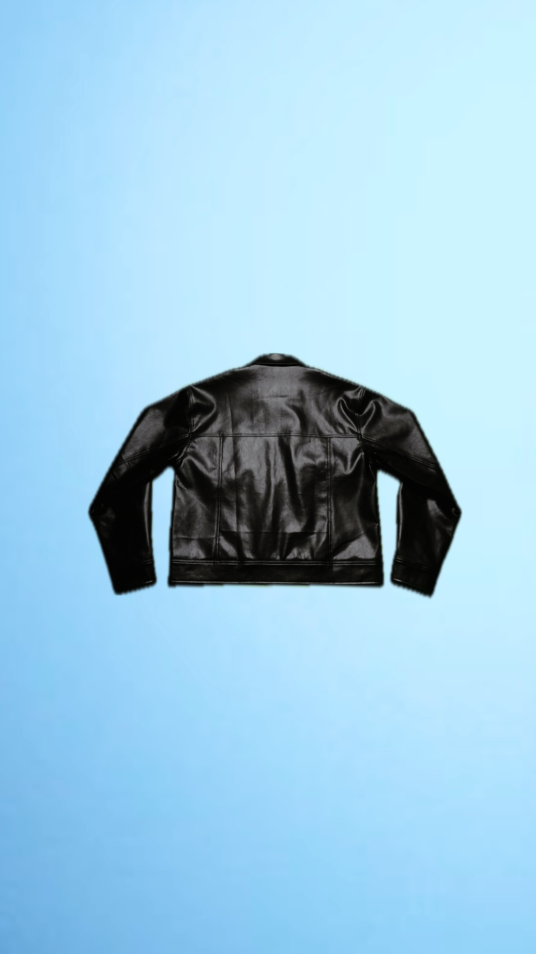 Cropped Leather Jacket Black